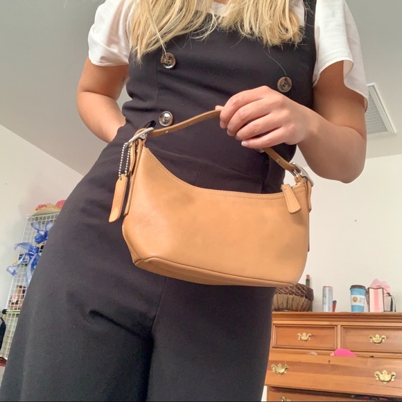 VTG 90s-Y2K brown leather coach mini shoulder bag - Picture 2 of 4